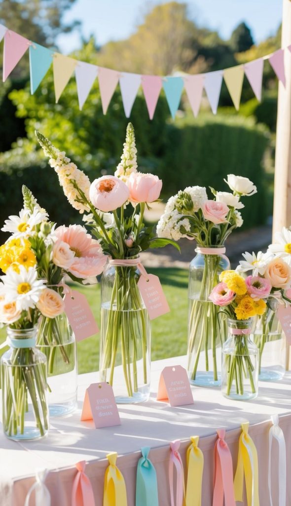 9. Flower Bar with Assorted Glass Vases
