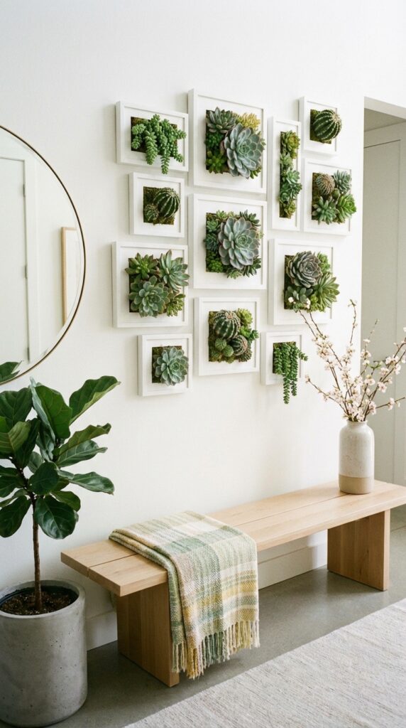 Succulent Wall Gallery for Home Décor