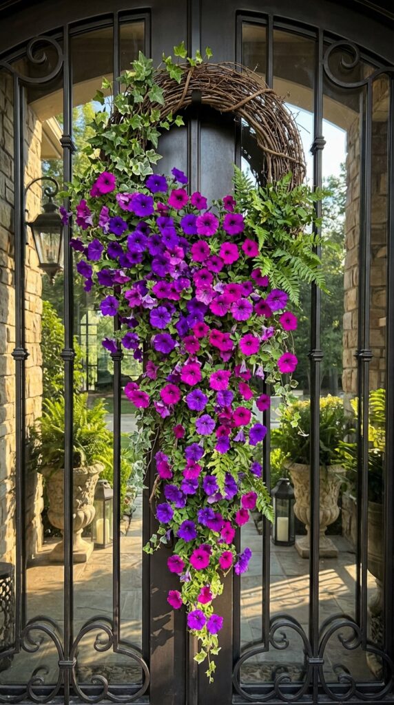 Cascading Petunia Wreath