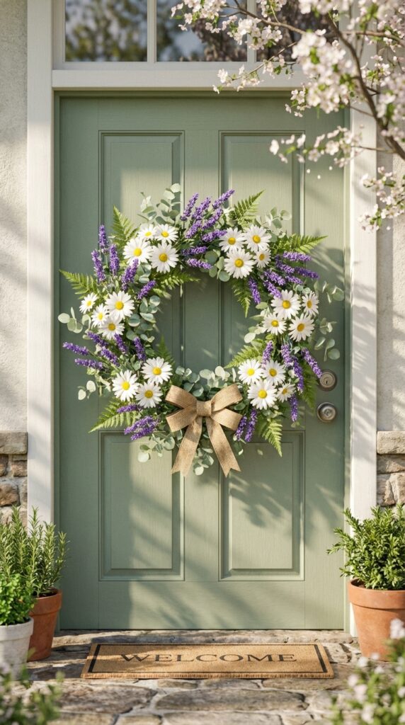 Daisy and Lavender Wreath