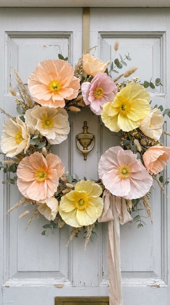 Pastel Poppy Wreath