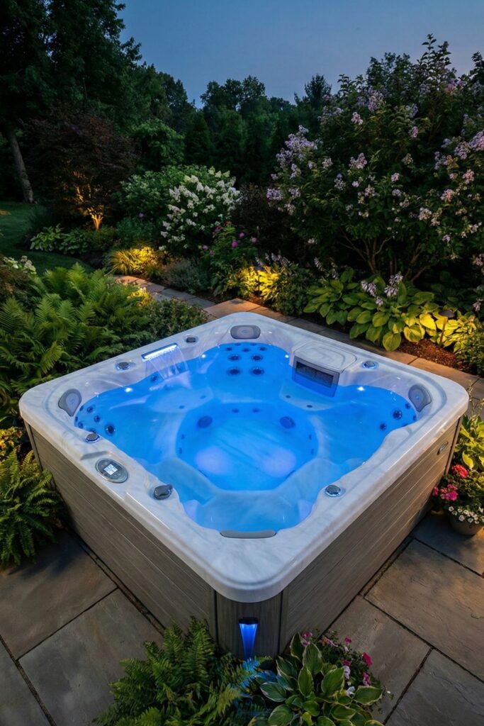 13. Use LED underwater lighting inside the hot tub