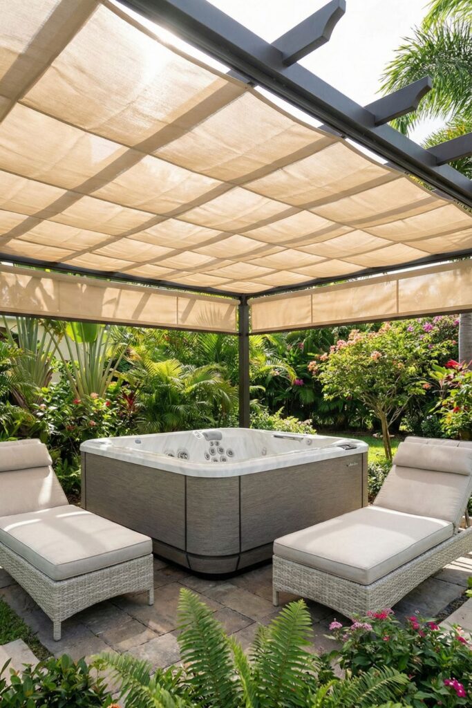 14. Incorporate a retractable canopy for shade and rain protection