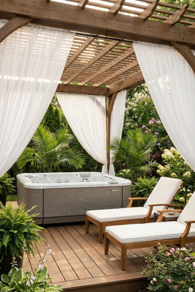 20. Hang outdoor curtains for extra enclosure