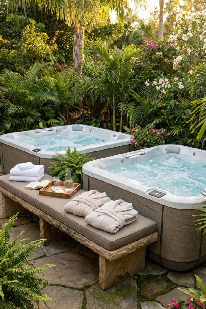 29. Add a stone bench for resting between soaks