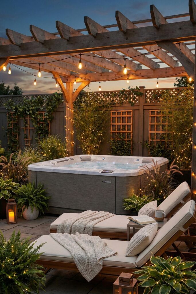 4. Add ambient string lights for evening relaxation