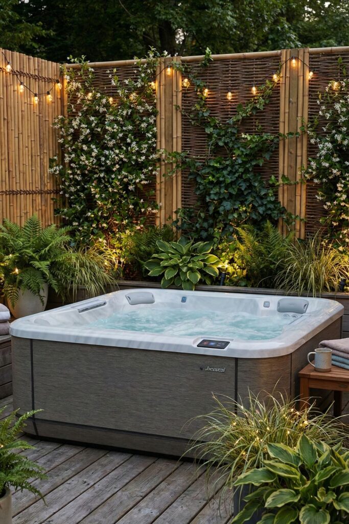 6. Create a privacy screen with bamboo fencing