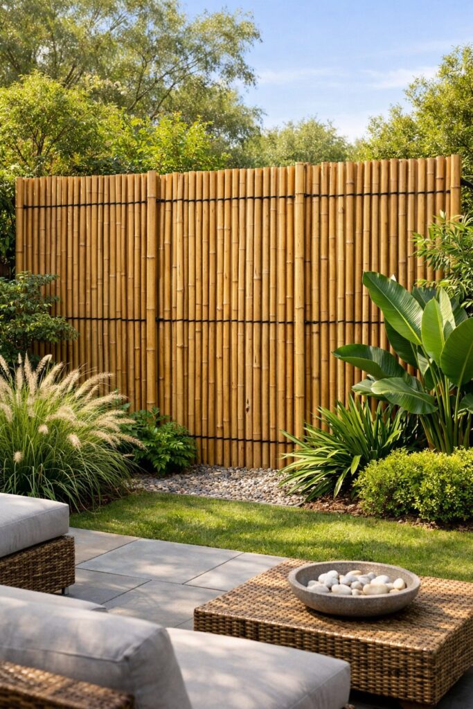 Bamboo privacy screens for a natural look