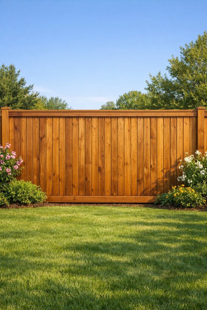 Classic wooden panel fence