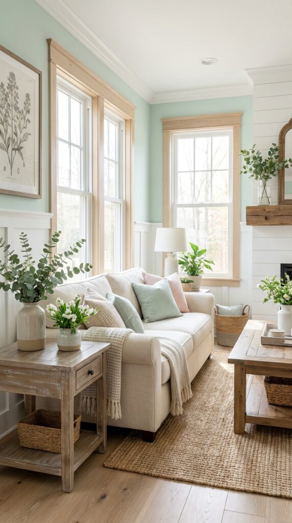 Pastel Wall Paint in Soft Mint or Blush Pink