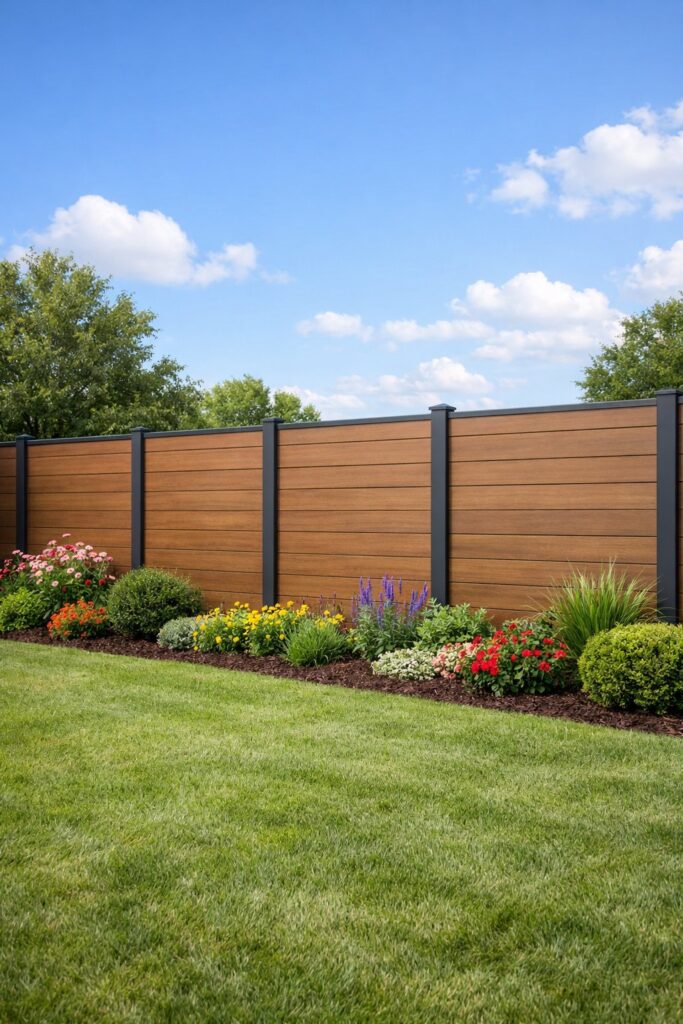 Composite wood fence