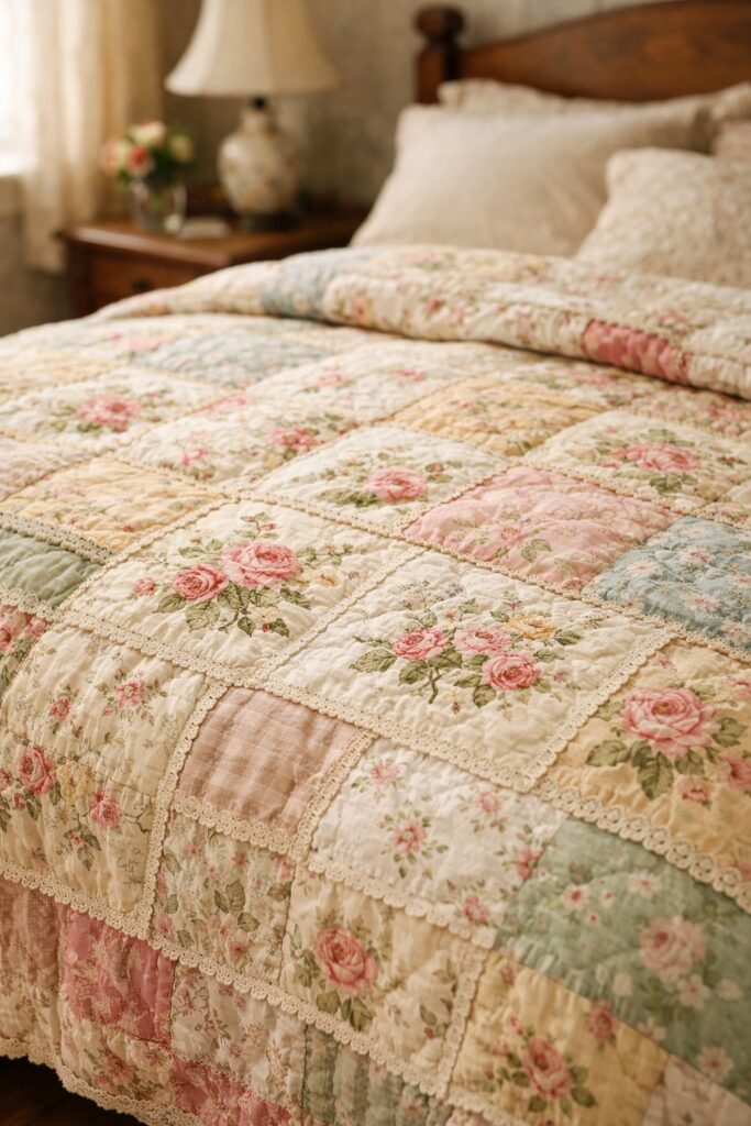 Floral Patchwork Heirloom Quilt