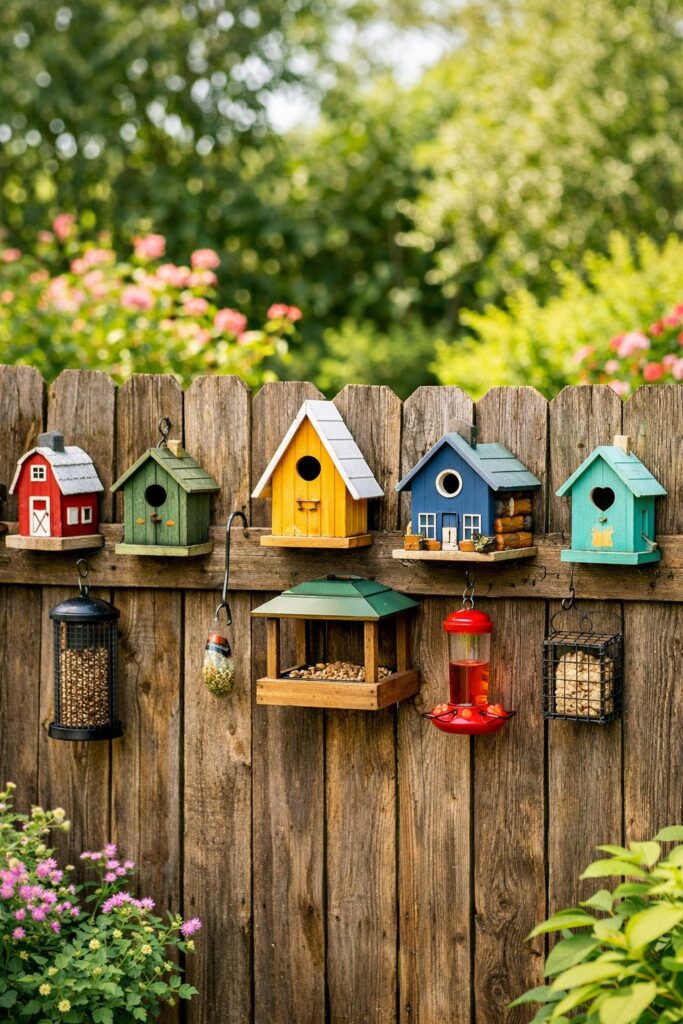 Mount small birdhouses or feeders