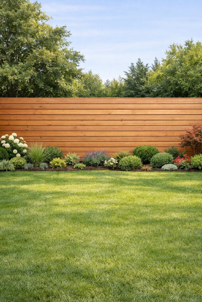 Horizontal plank fence