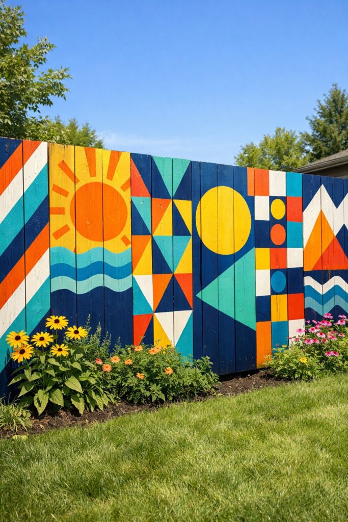 Paint a mural or geometric patterns