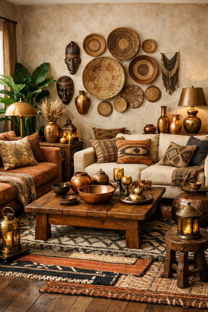 Incorporate vintage brass or copper accents