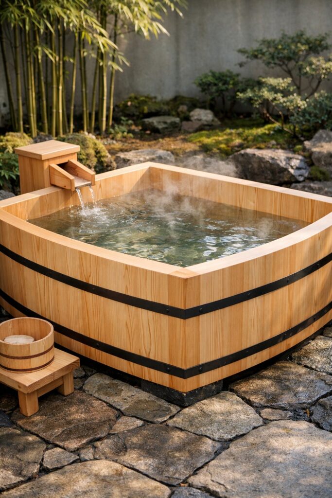  Japanese Inspired Hinoki Wood Hot Tub