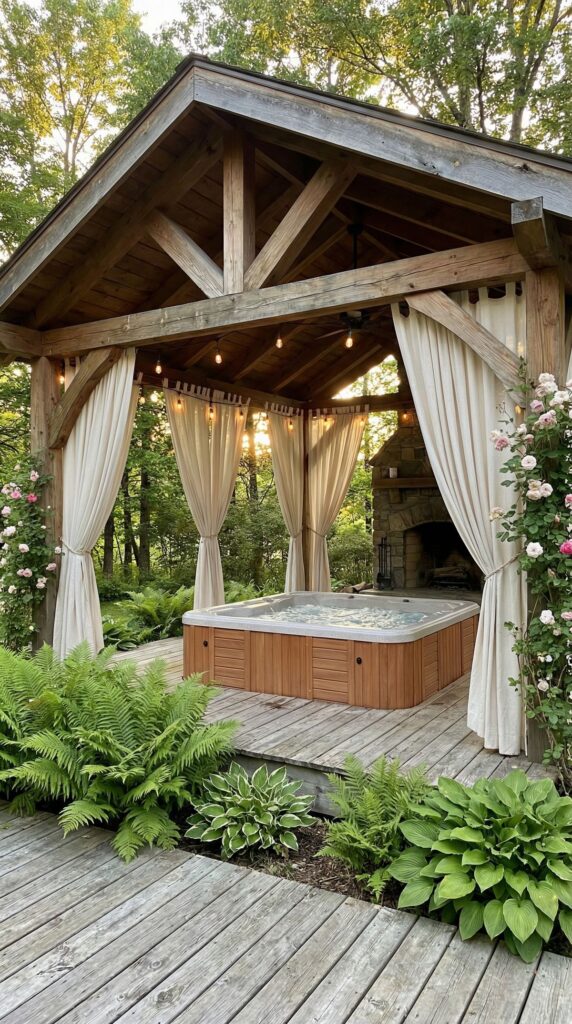 Open-Air Timber Frame with Drapes