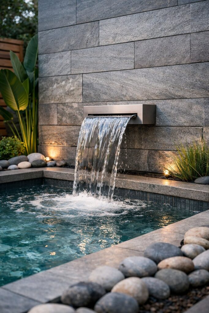 Wall-mounted water feature