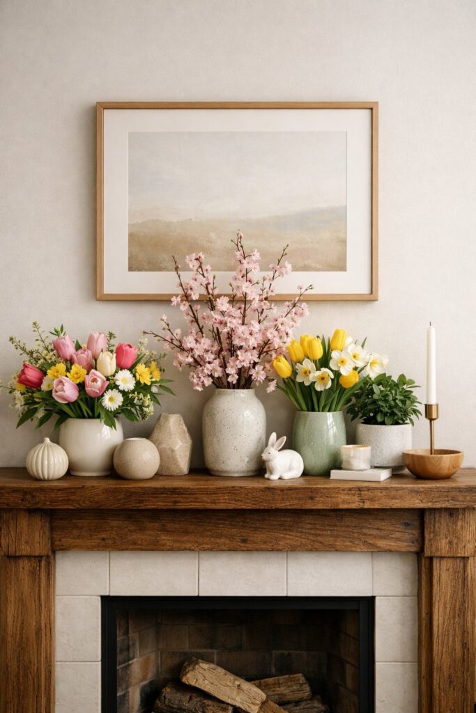 Hang a framed inspirational spring quote for cheerfulness