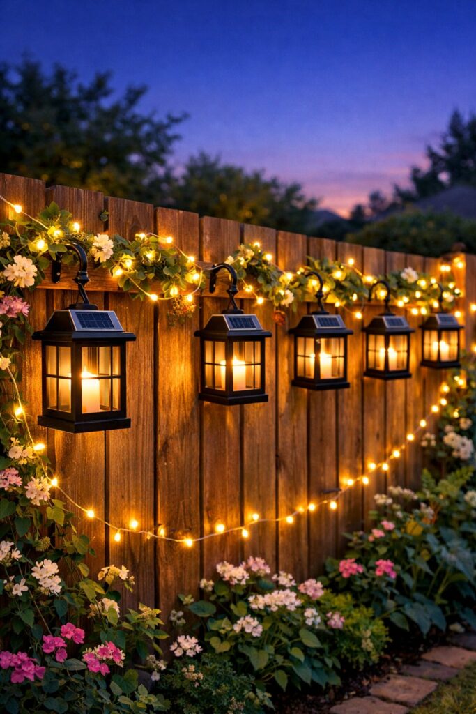 Install solar-powered lanterns or fairy lights