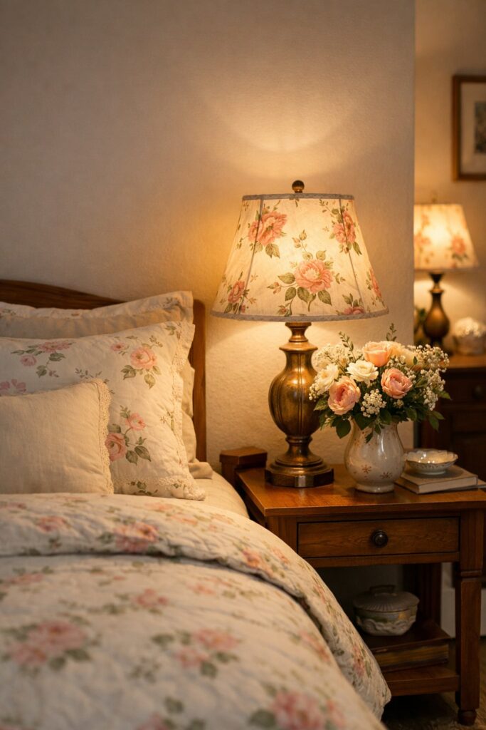 Floral printed lamps for a soft glow