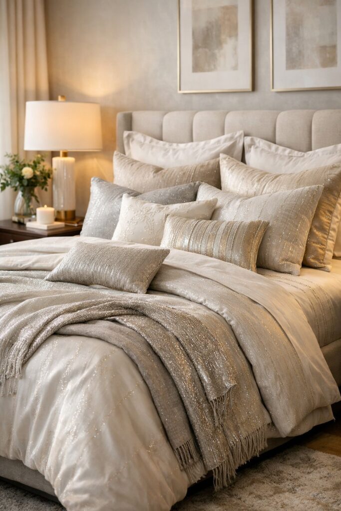 Incorporate metallic thread details for subtle shine