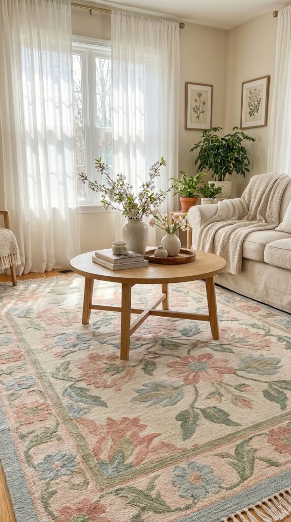 Patterned Area Rugs with Floral Motifs