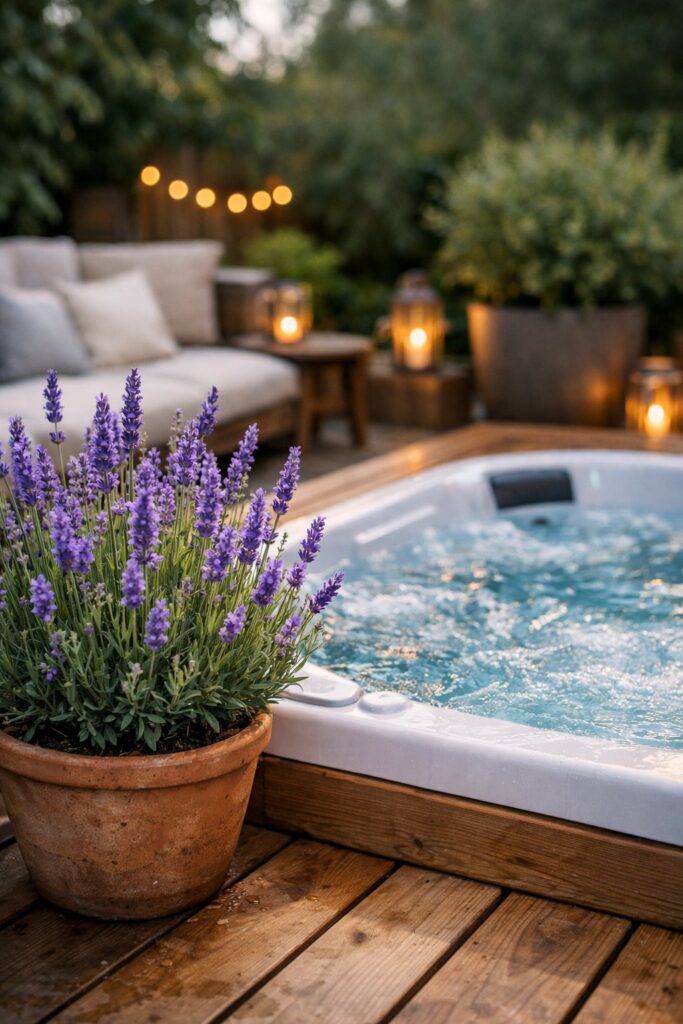 Potted lavender for calming scent