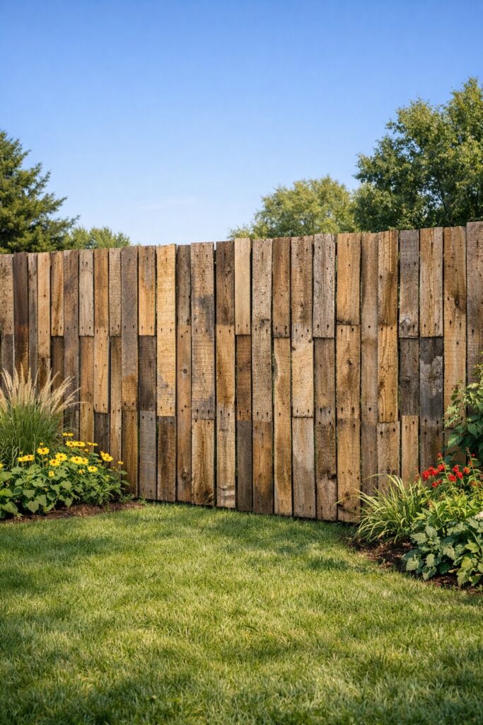 Recycled pallet fence
