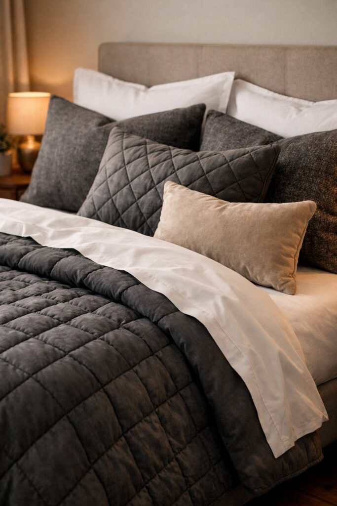 Combine quilted and smooth textures