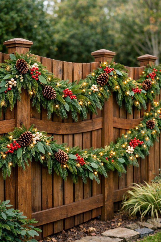 Drape garlands or greenery for seasonal decor