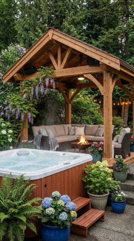 Gazebo with Integrated Sound System