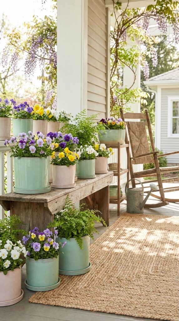 Pastel-Colored Ceramic Planters
