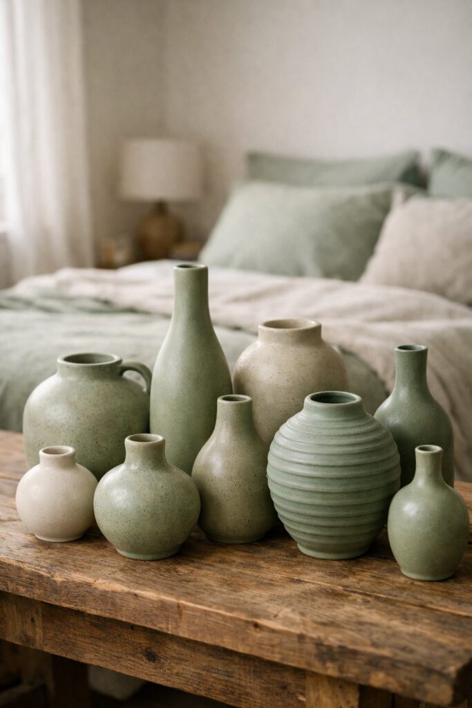 Earthy ceramic vases