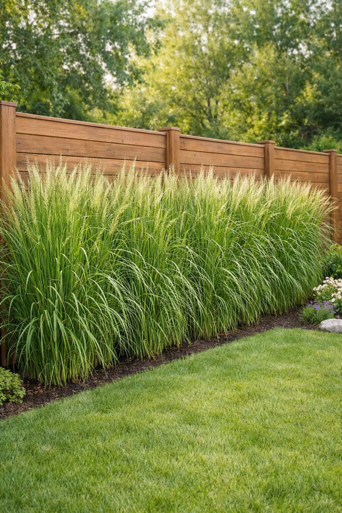 Tall ornamental grass border