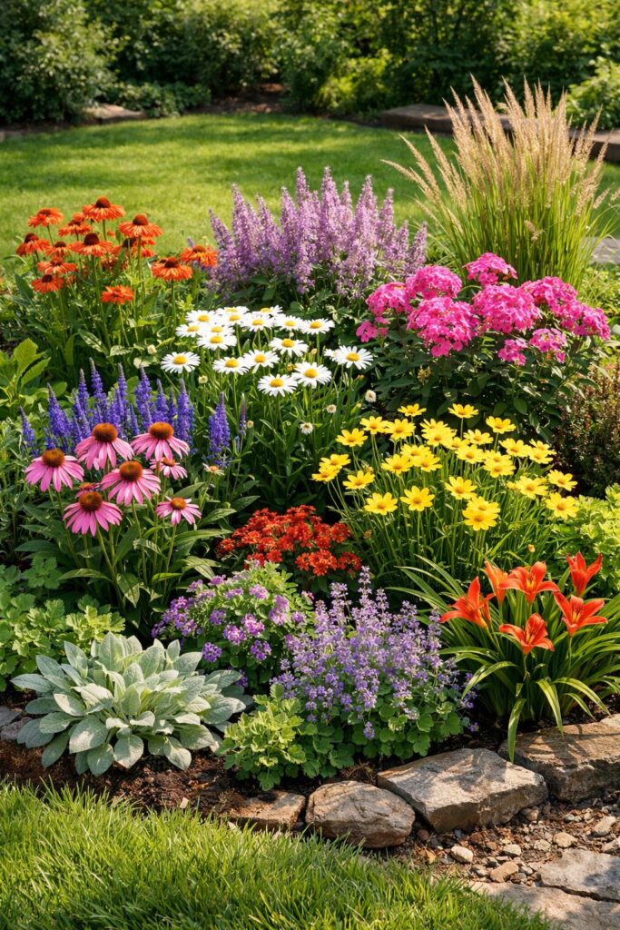 Blumenbeete mit Staudenmix