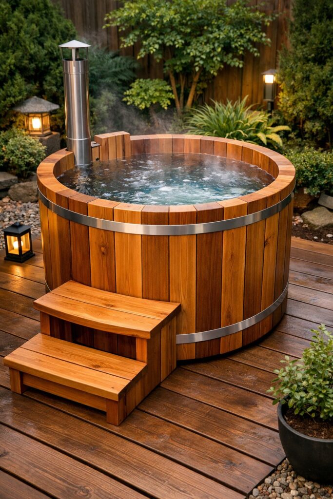 Compact Cedar Hot Tub for Small Spaces