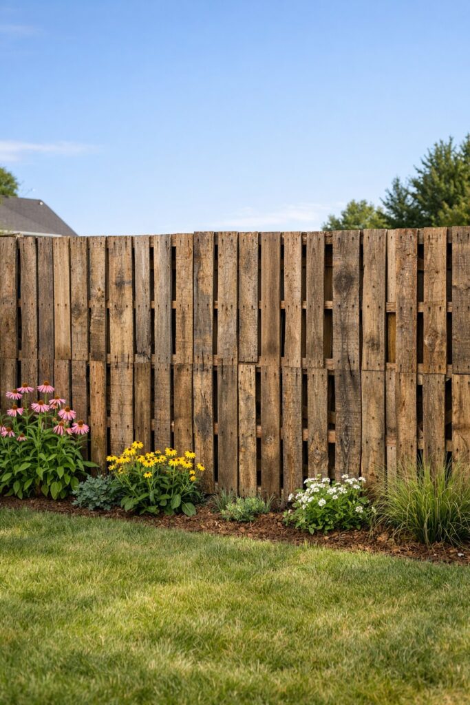 Recycled Shipping Pallet Fence