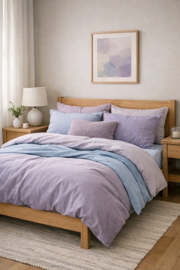 Choose calming lavender or soft blue tones