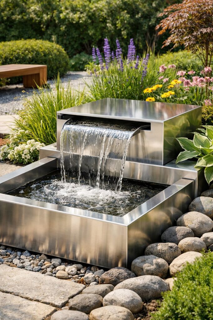 Wasserspiel aus Edelstahl