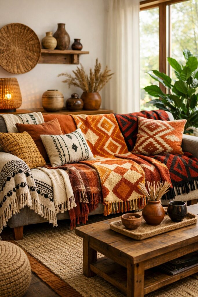 Layer mixed pattern throw blankets