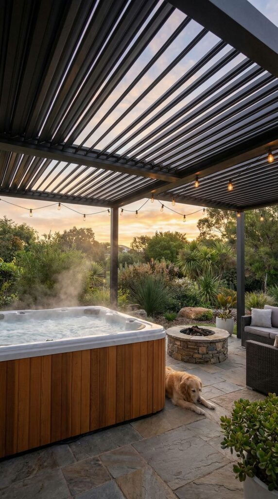 Gazebo with Adjustable Louvers