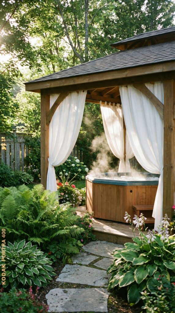 Gazebo with Privacy Curtains