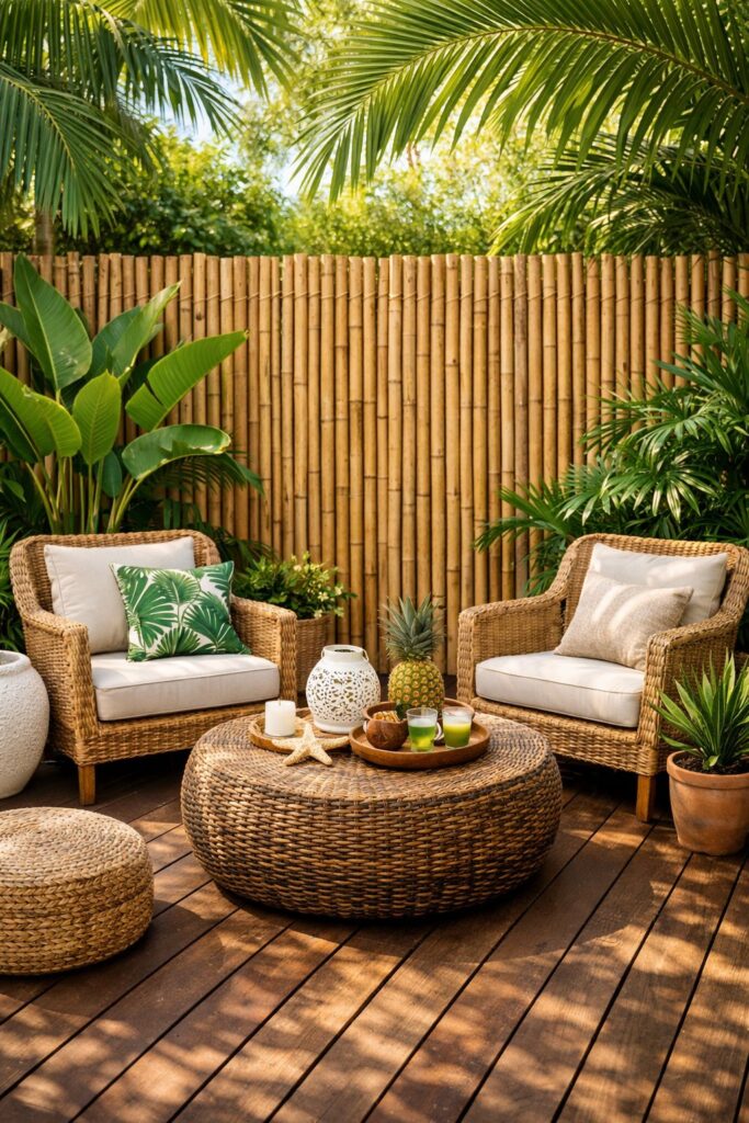 Bamboo fencing for a tropical vibe