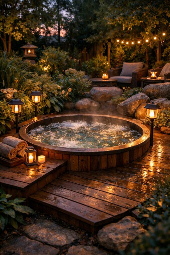 Warm solar garden lights for evening ambiance