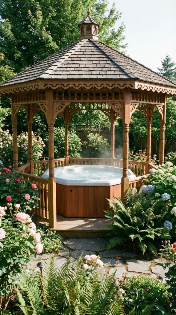 Classic Victorian Gazebo with Ornate Trim