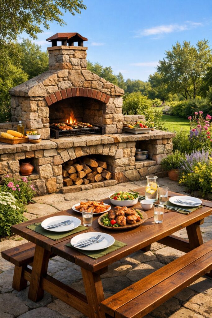 Steinerner Barbecueplatz