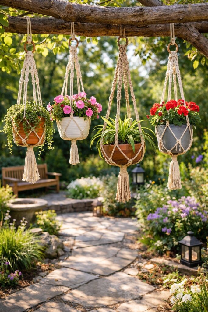 Blumenampeln aus Makramee