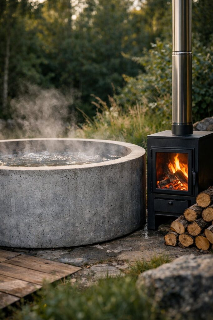 Concrete Shell with Wood Burning Heater